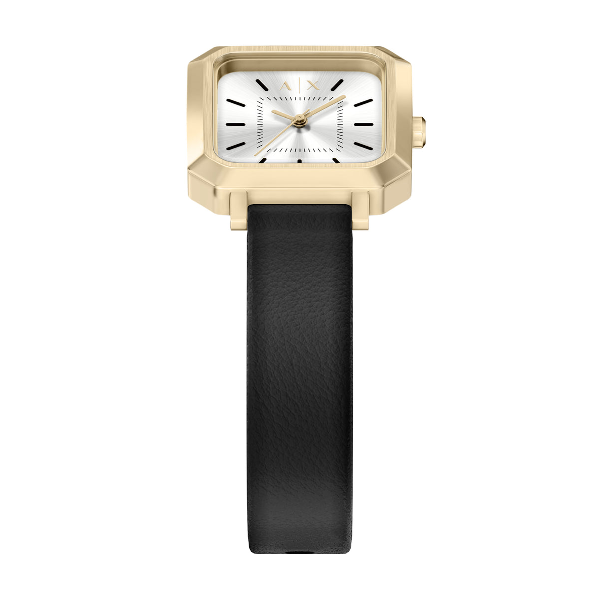 Armani Exchange Rectangular Black Leather AX5742 side view