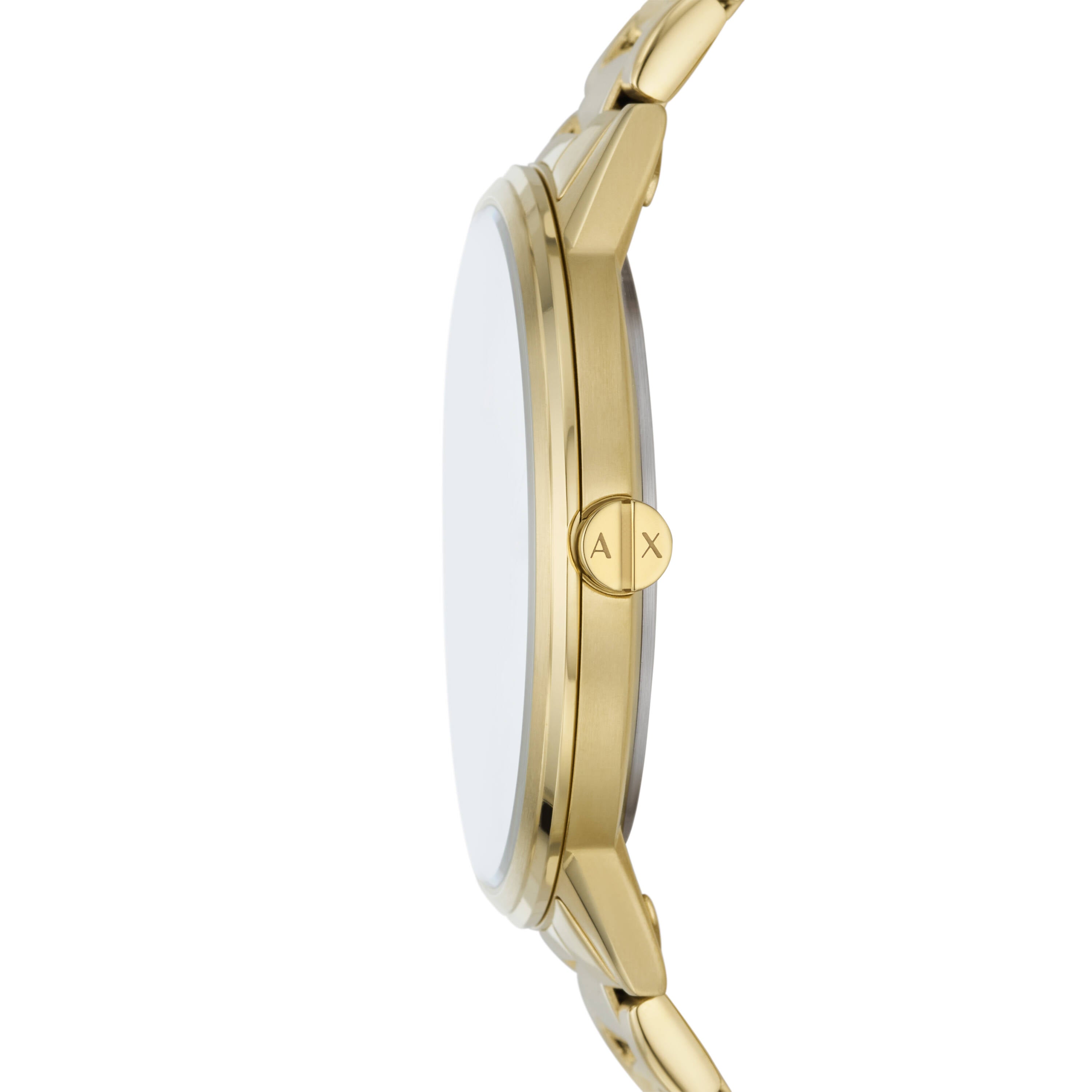 Armani Exchange Gold Tone Stainless Steel Watch and Gold Stainless Steel Bracelet Set AX7144SET