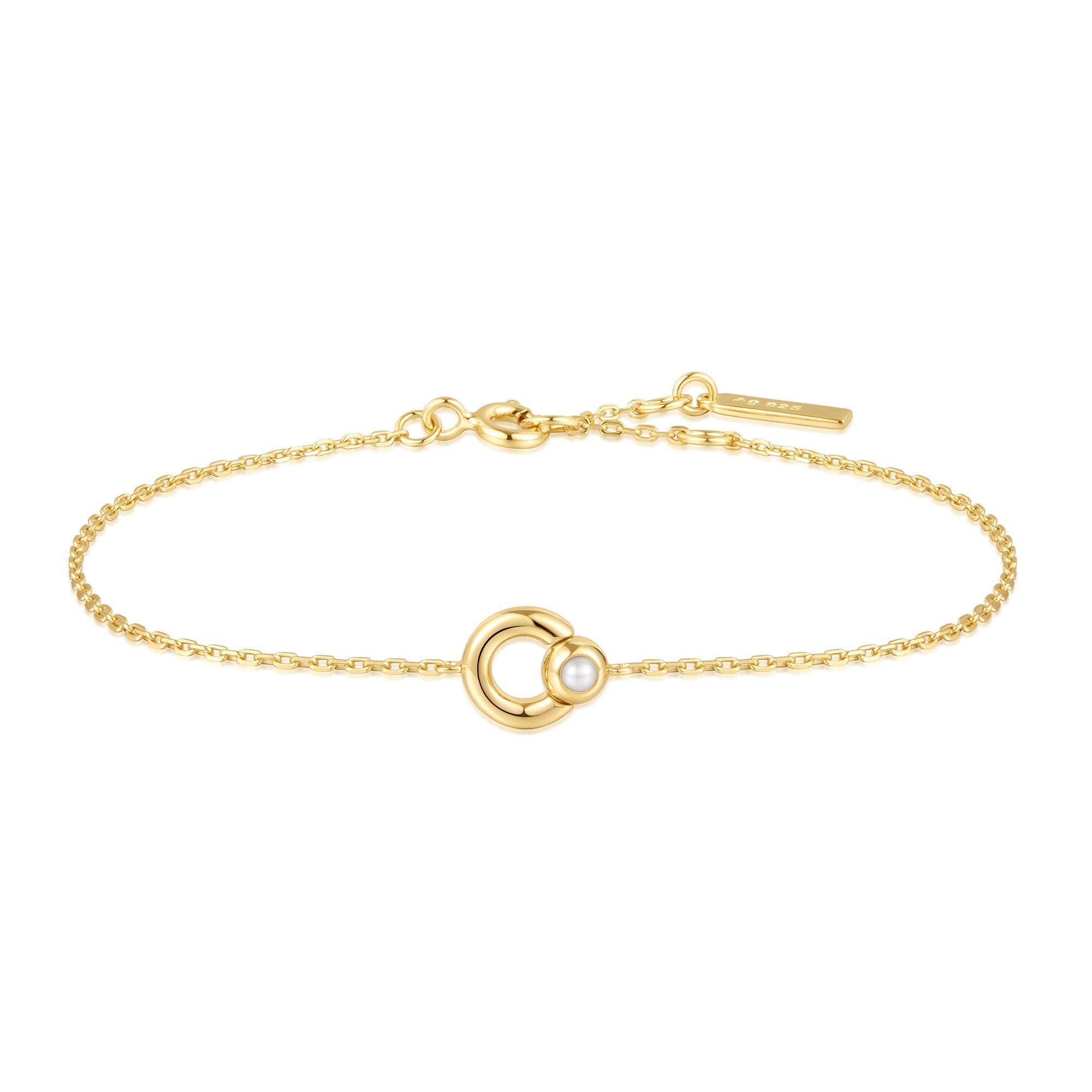 Ania Haie Gold Hoop Pearl Bracelet Modern Luxury Statement Jewelry