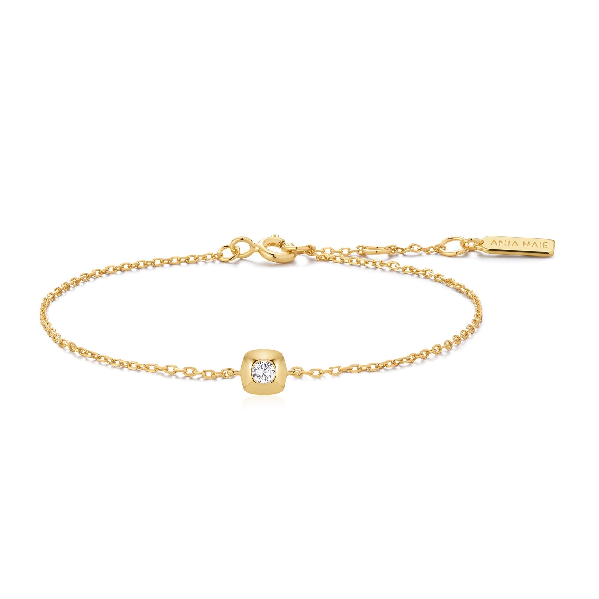 Ania Haie Gold Modern Bezel-Set Solitaire Bracelet