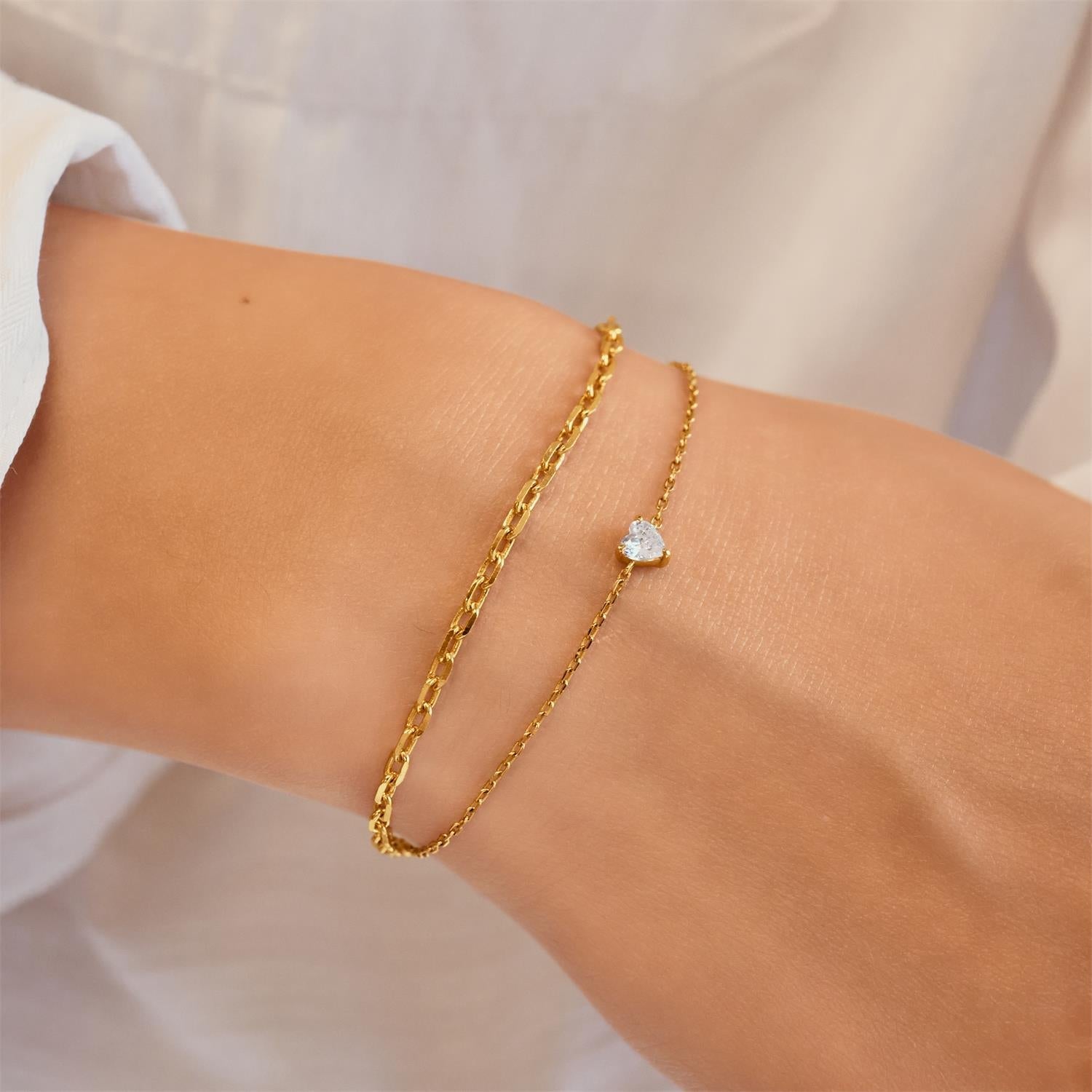 Ania Haie Gold Sparkle Heart Bracelet