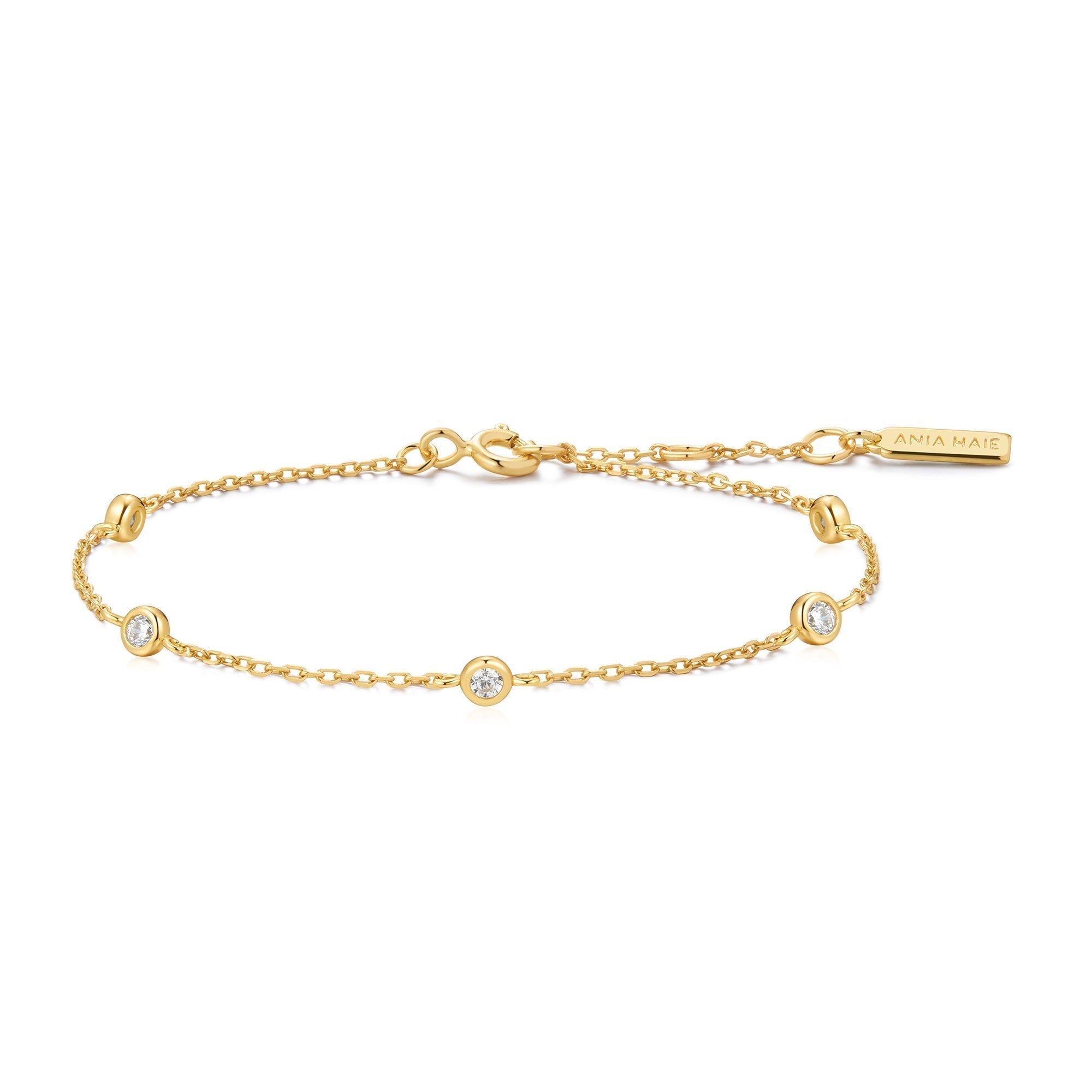 Ania Haie Gold Classic Bezel-Set Station Bracelet