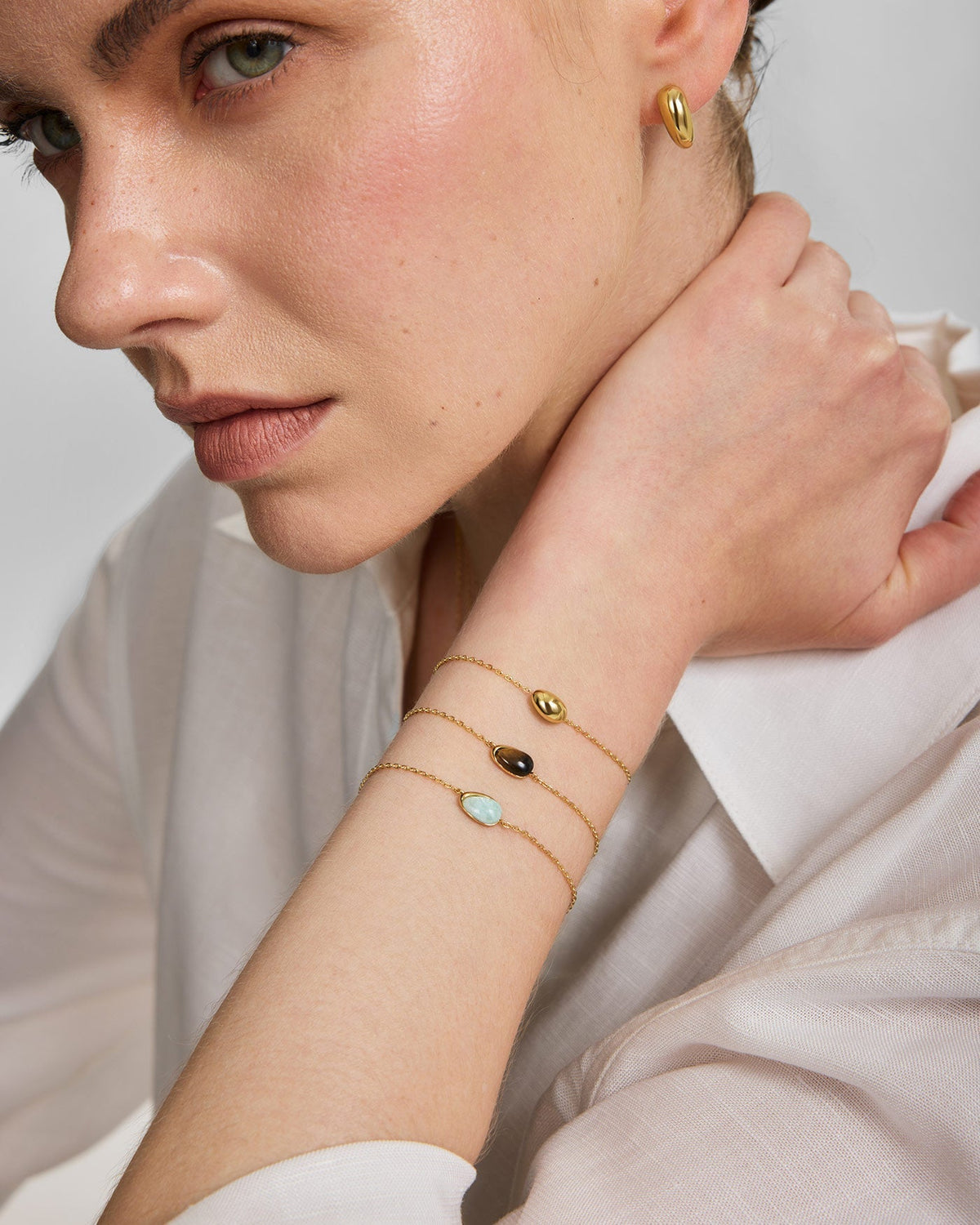 Ania Haie Gold Organic Dome Pebble Bracelet B076-04G B076-04G view 2
