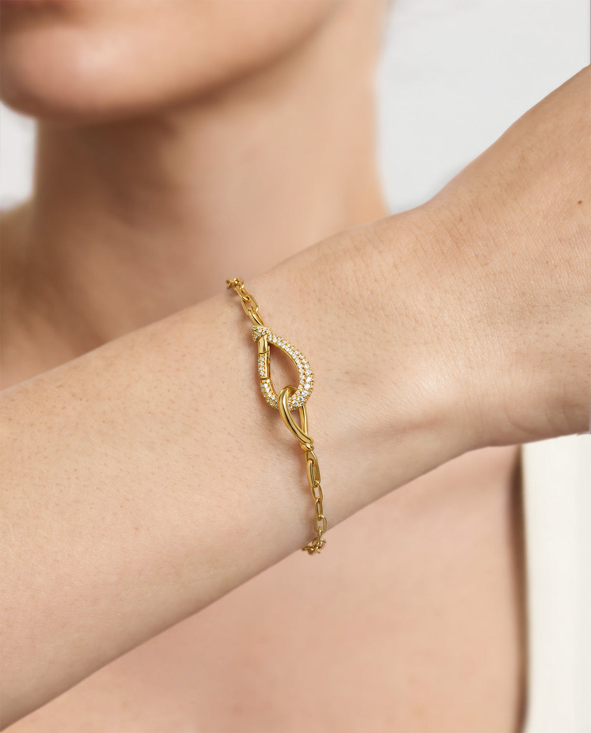 Ania Haie Gold Interlocked Pave & Polished Knot Bracelet B077-03G B077-03G view 2