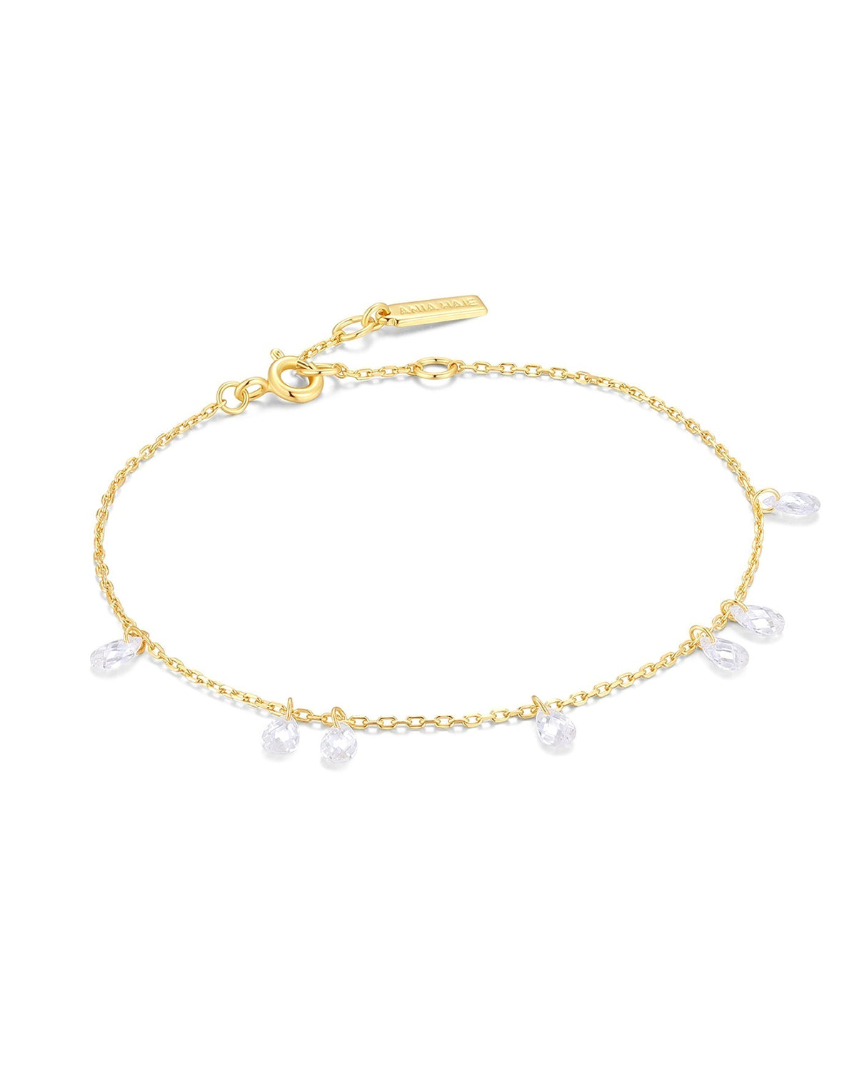 Ania Haie Gold Ethereal Teardrop Dangle Station Bracelet B078-01G B078-01G front packshot