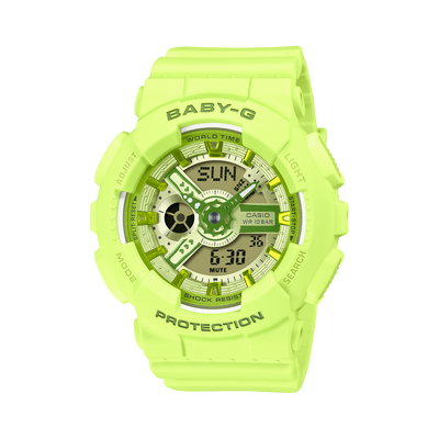 Baby-G Green Dial Green Resin Band Watch BA110YK-3A