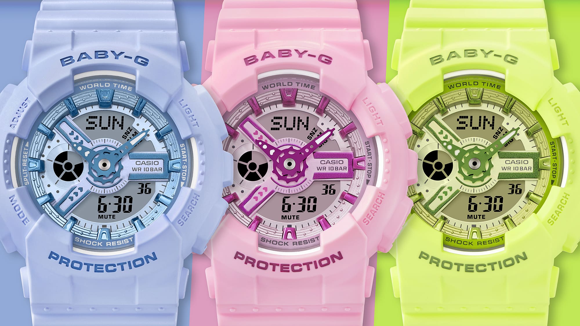Baby-G 100M Pink Dial Resin Band Watch BA110YK-4A