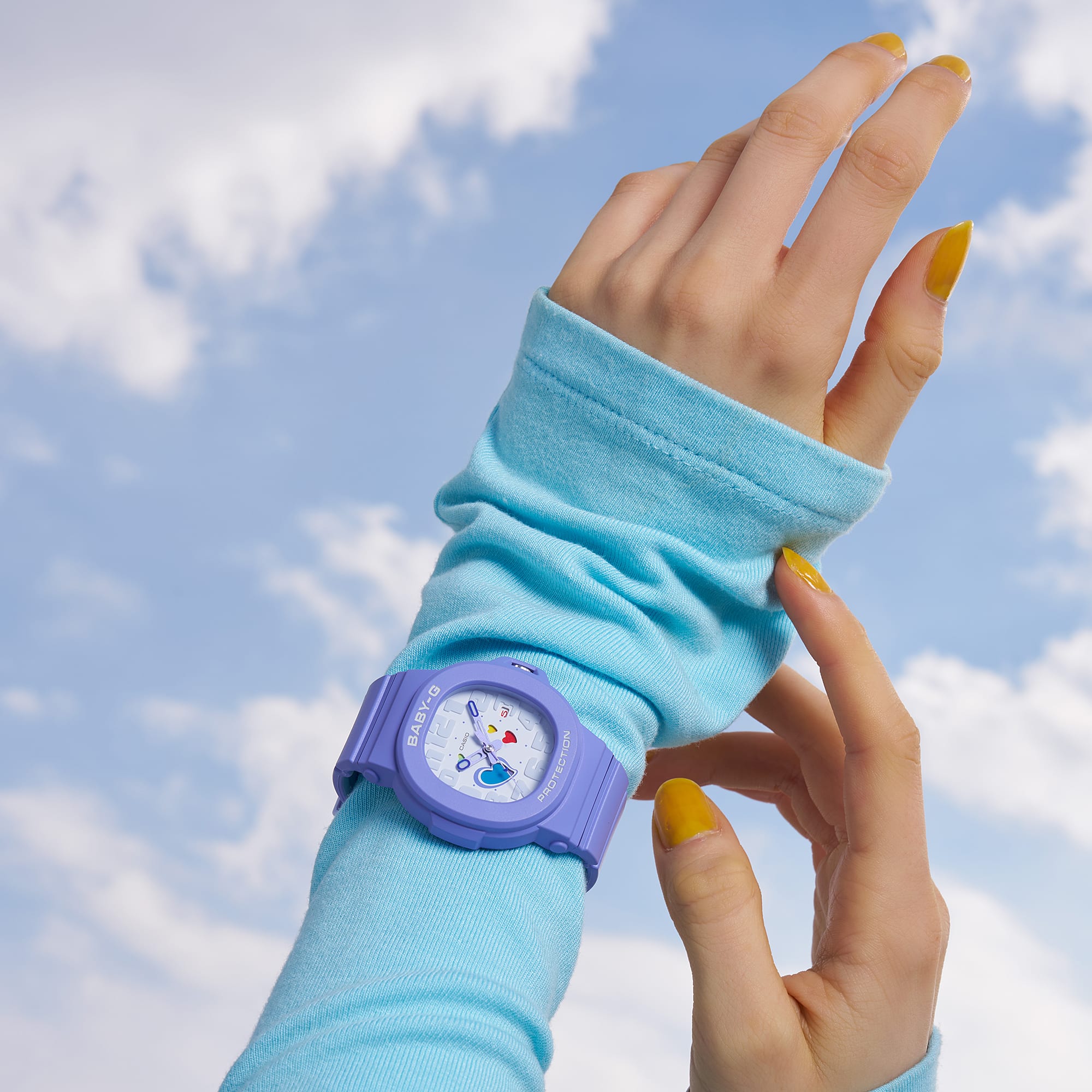 Baby-G Ana Swing Heart Dial Purple Resin Band Watch BGA10-6A