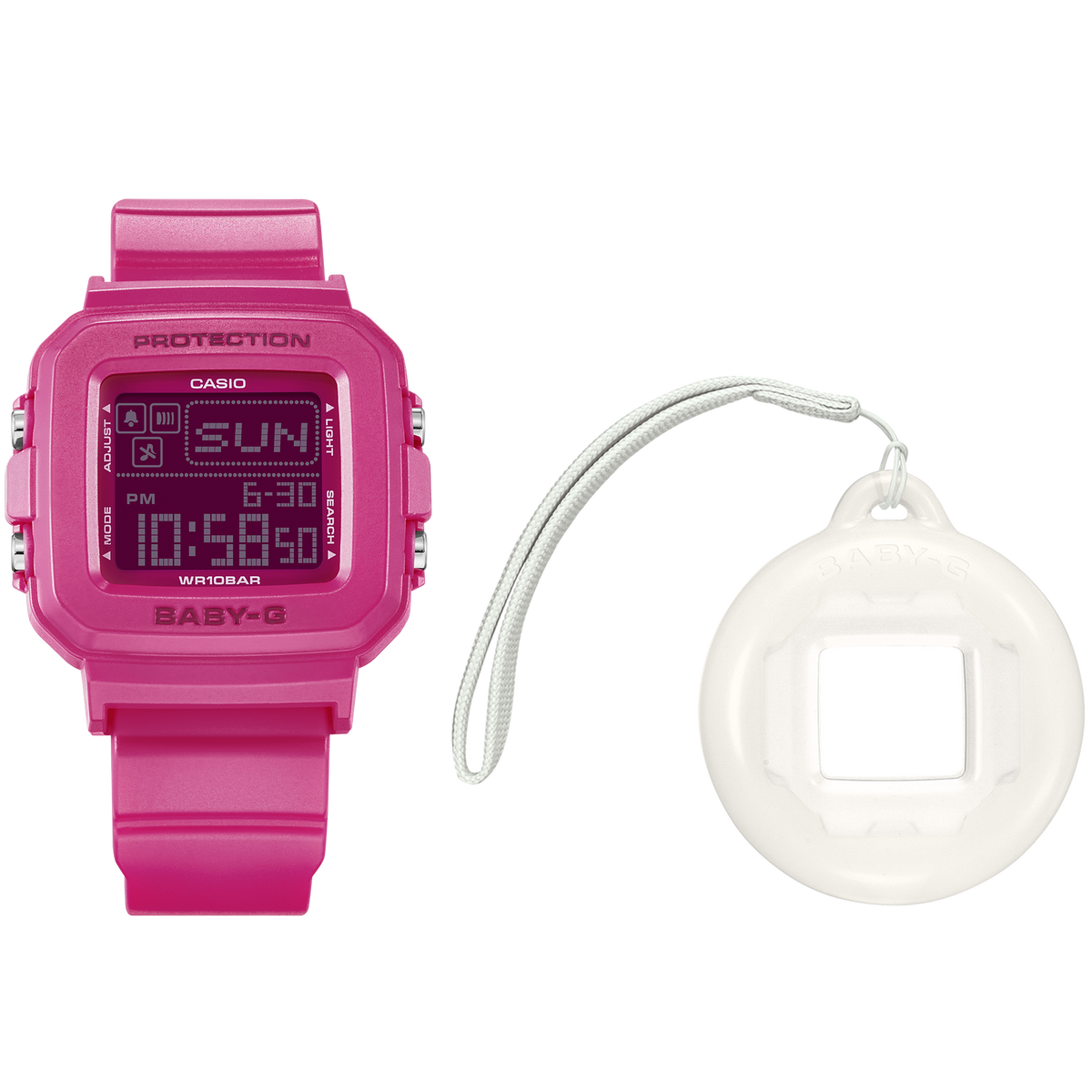 Baby-G Digital Holder Set Pink Resin Band Watch BGD10K-4D