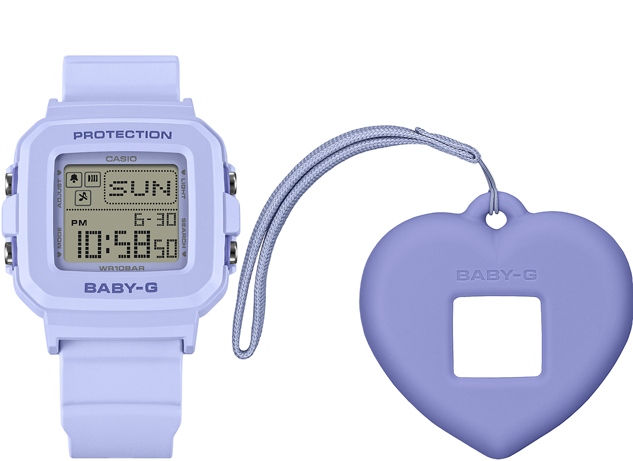 Baby-G Digital Heart Pop Dial Blue Resin Band Watch BGD10KH-2B