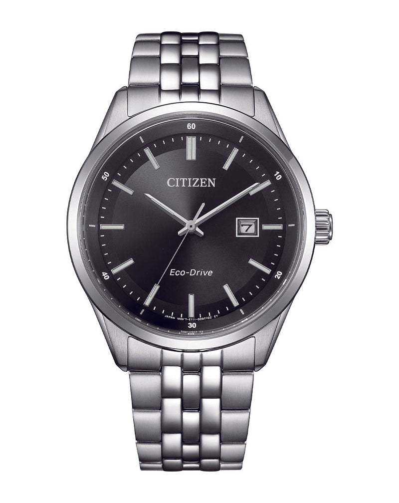 Citizen Eco-Drive Black Dial Stainless Steel Watch BM7560-59E