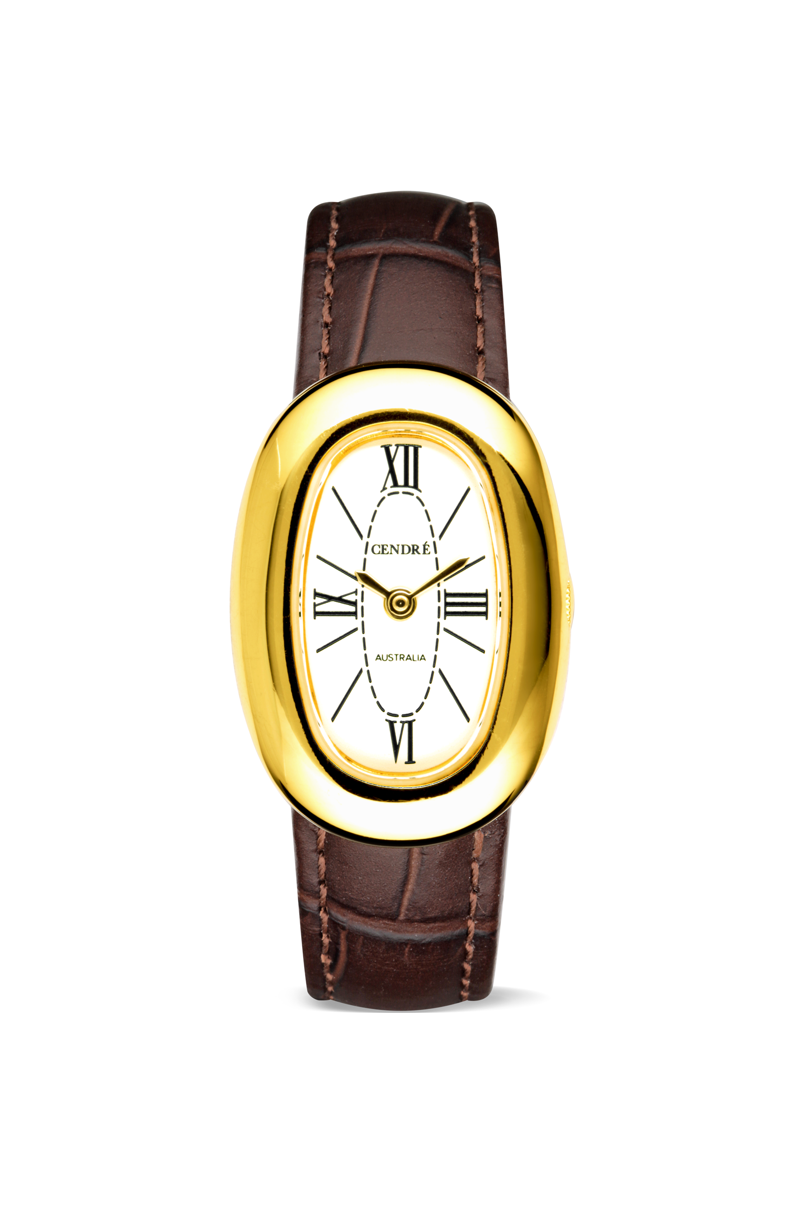 Cendré Bridgette White Dial 18K Gold Women's Watch — front