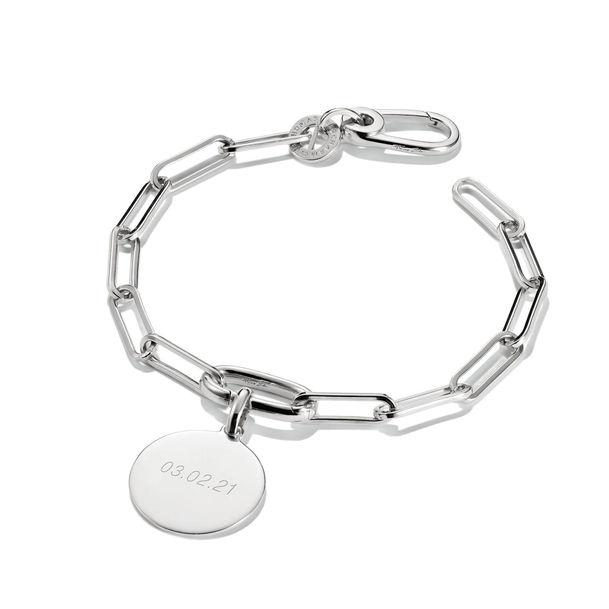 Thomas Sabo Silver-Plated Charm Club Chunky Link Bracelet TC1205M-17 view 2