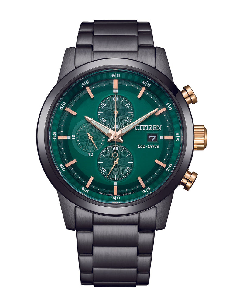 Citizen Eco-Drive Green Dial Stainless Steel Watch CA0746-85X