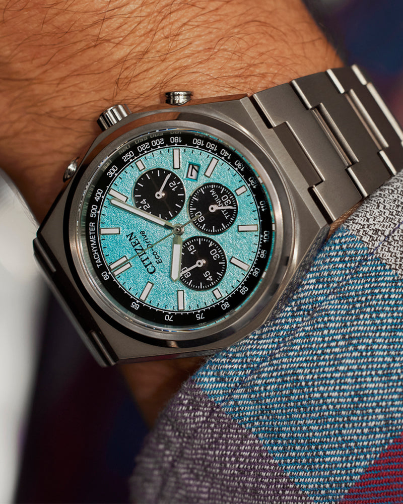 Citizen Eco-Drive Zenshin Chrono Blue Dial Stainless Steel Watch CA4610-85M