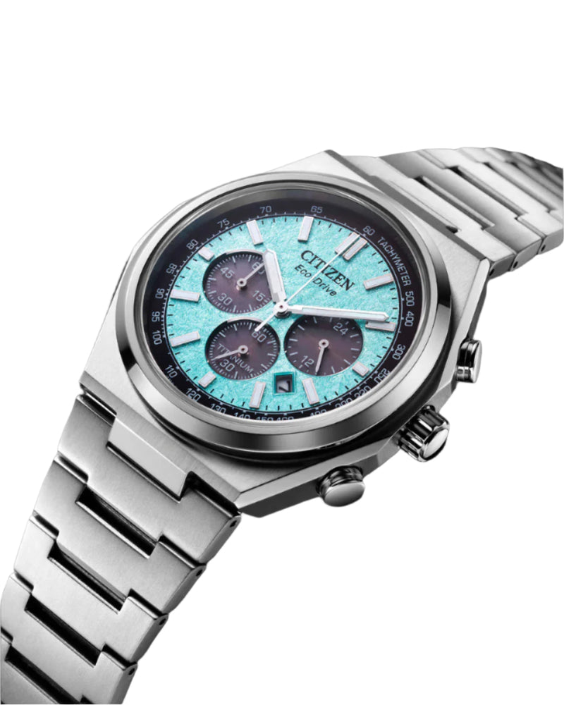 Citizen Eco-Drive Zenshin Chrono Blue Dial Stainless Steel Watch CA4610-85M