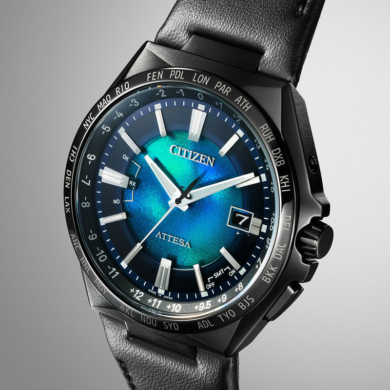 Citizen Attesa Radio Controlled Eco-Drive Black Leather Strap Watch CB0215-18L