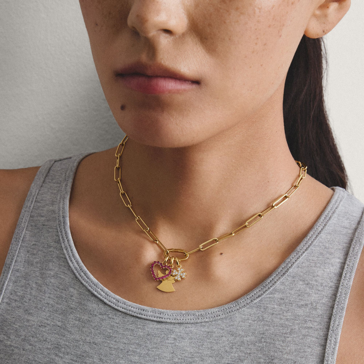 Thomas Sabo Gold-Plated Heart Charm with Lab-Grown Ruby CCC1237MY CCC1237MY view 3