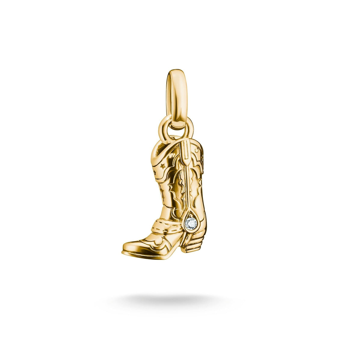 Thomas Sabo Gold-Plated Cowboy Boot Charm with White Zirconia CCC1325MY CCC1325MY front packshot