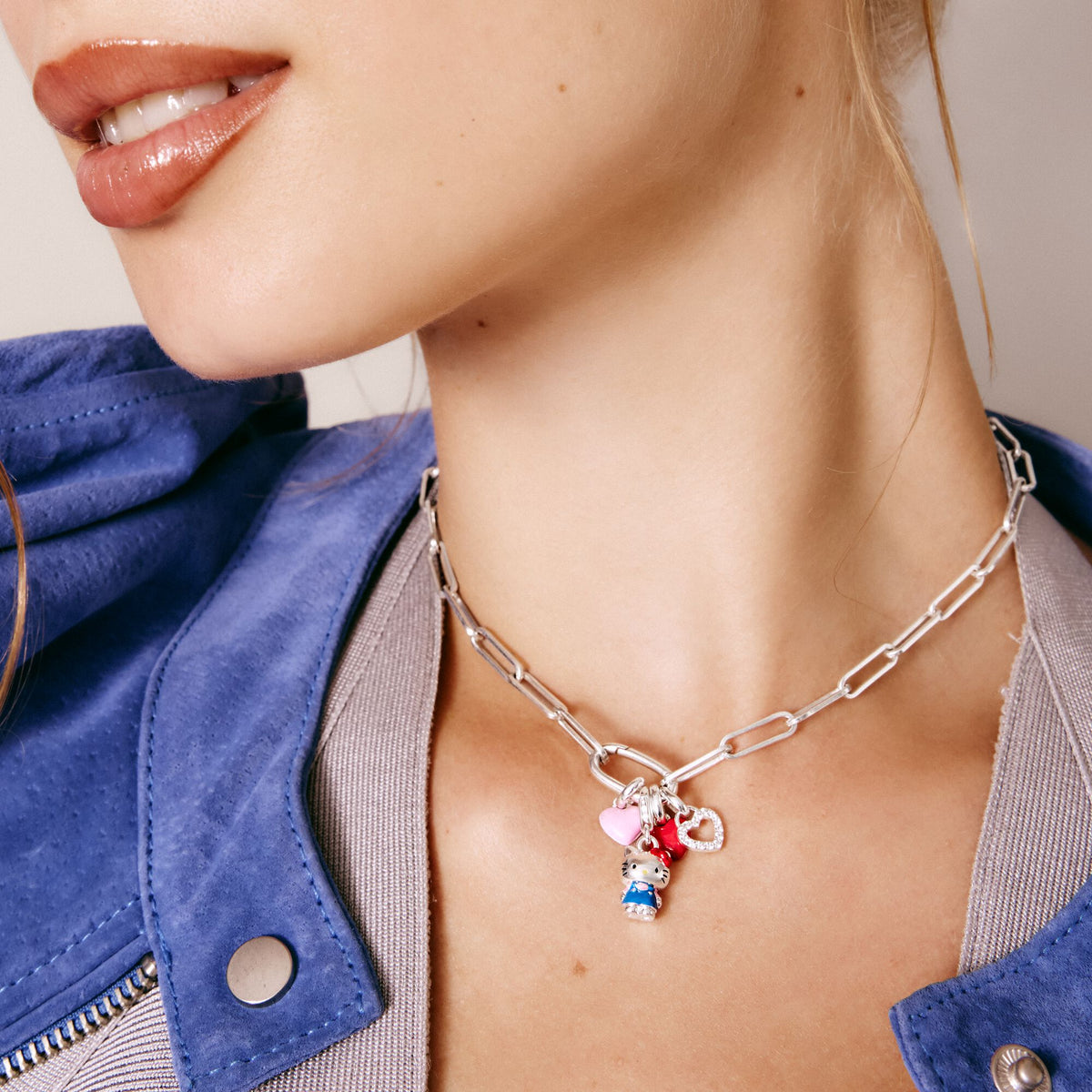 Thomas Sabo Silver-Plated Pink Enamel Heart Charm CCC1368MPI CCC1368MPI view 4