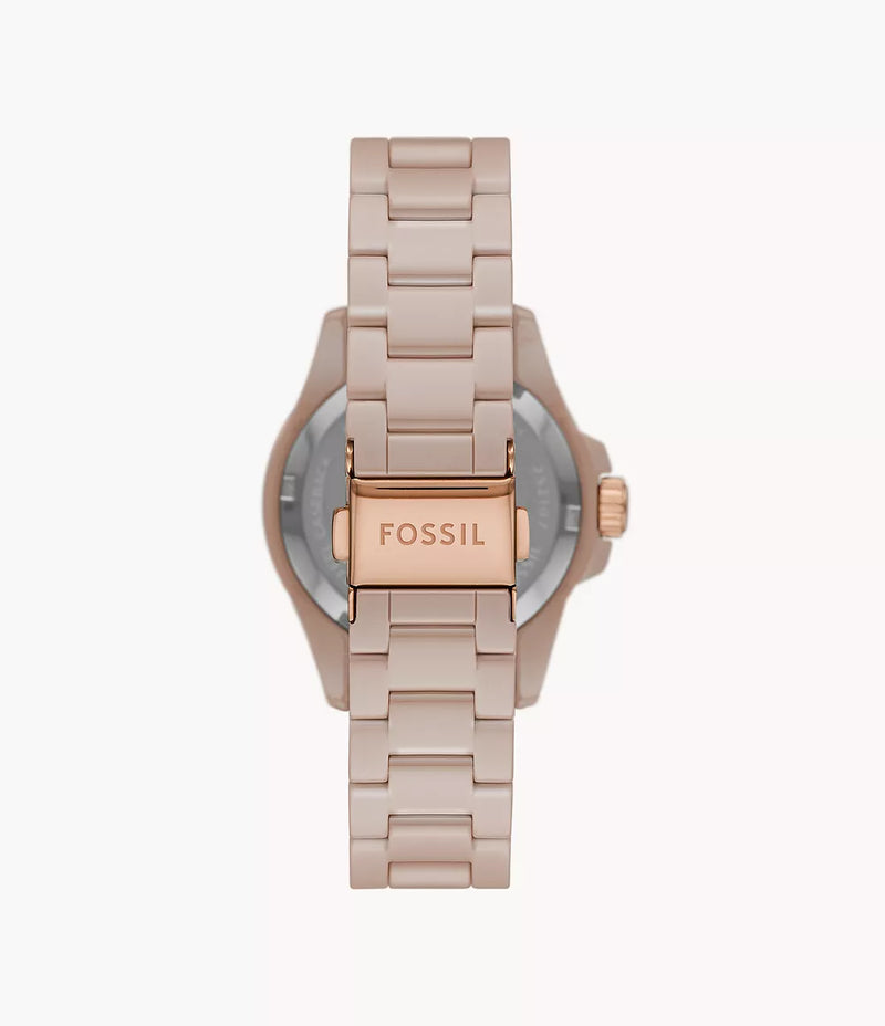 Fossil Three-Hand Salted Caramel Ceramic Womens Watch CE1111