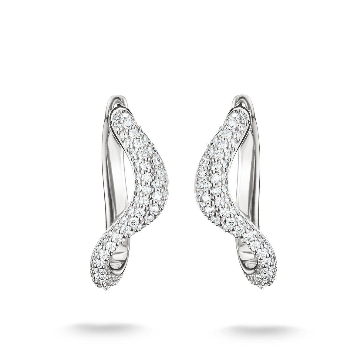 Thomas Sabo Wavy hoop earrings with zirconia