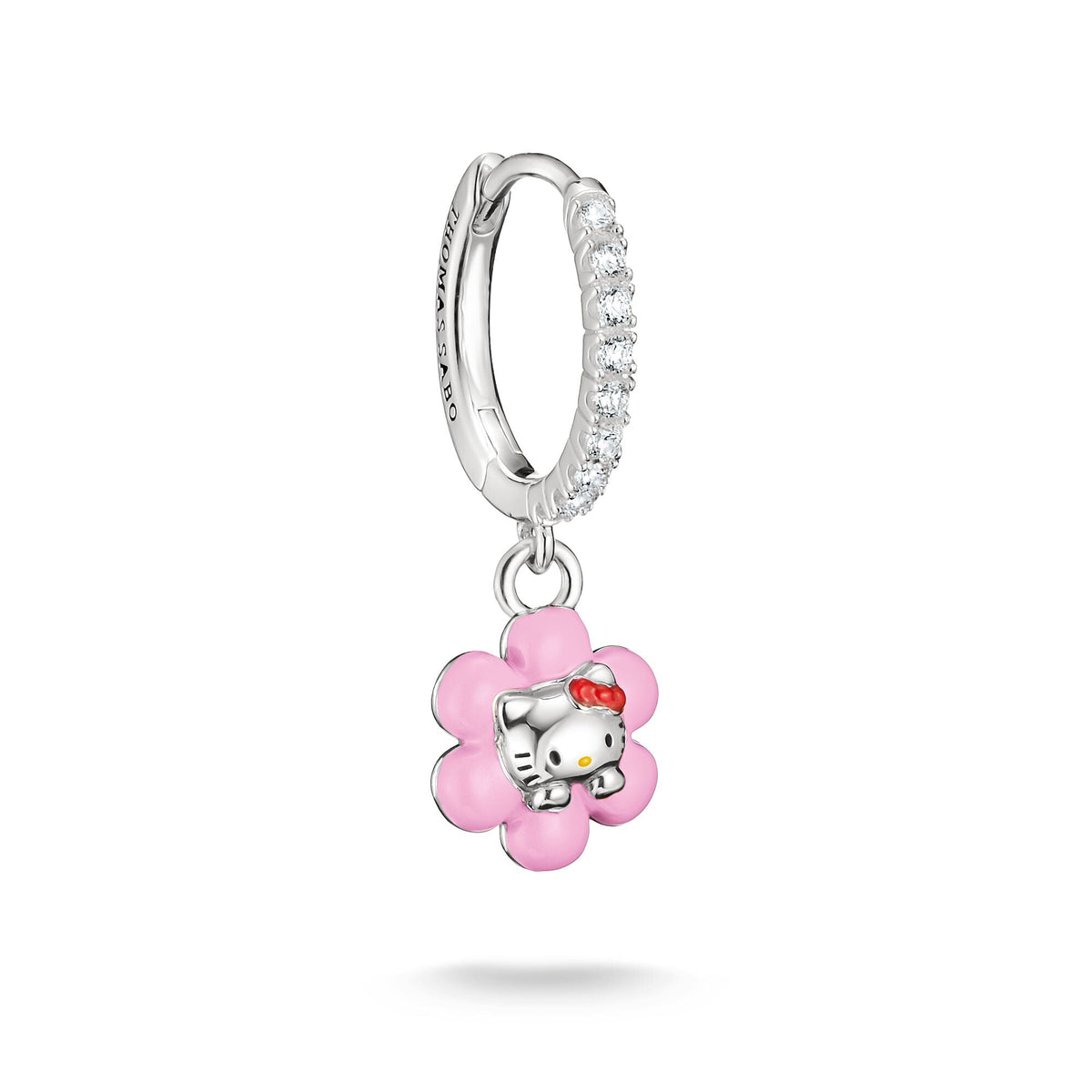 Thomas Sabo Hello Kitty Single hoop earring flower with zirconia