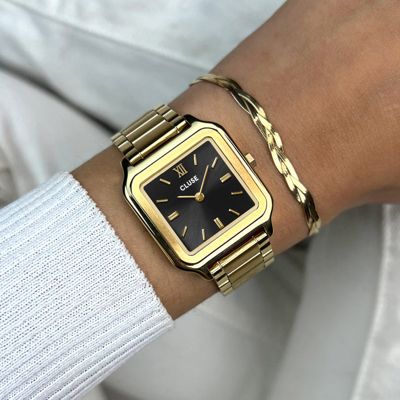 CLUSE Gracieuse Black Dial Gold Stainless Steel Watch CW11906