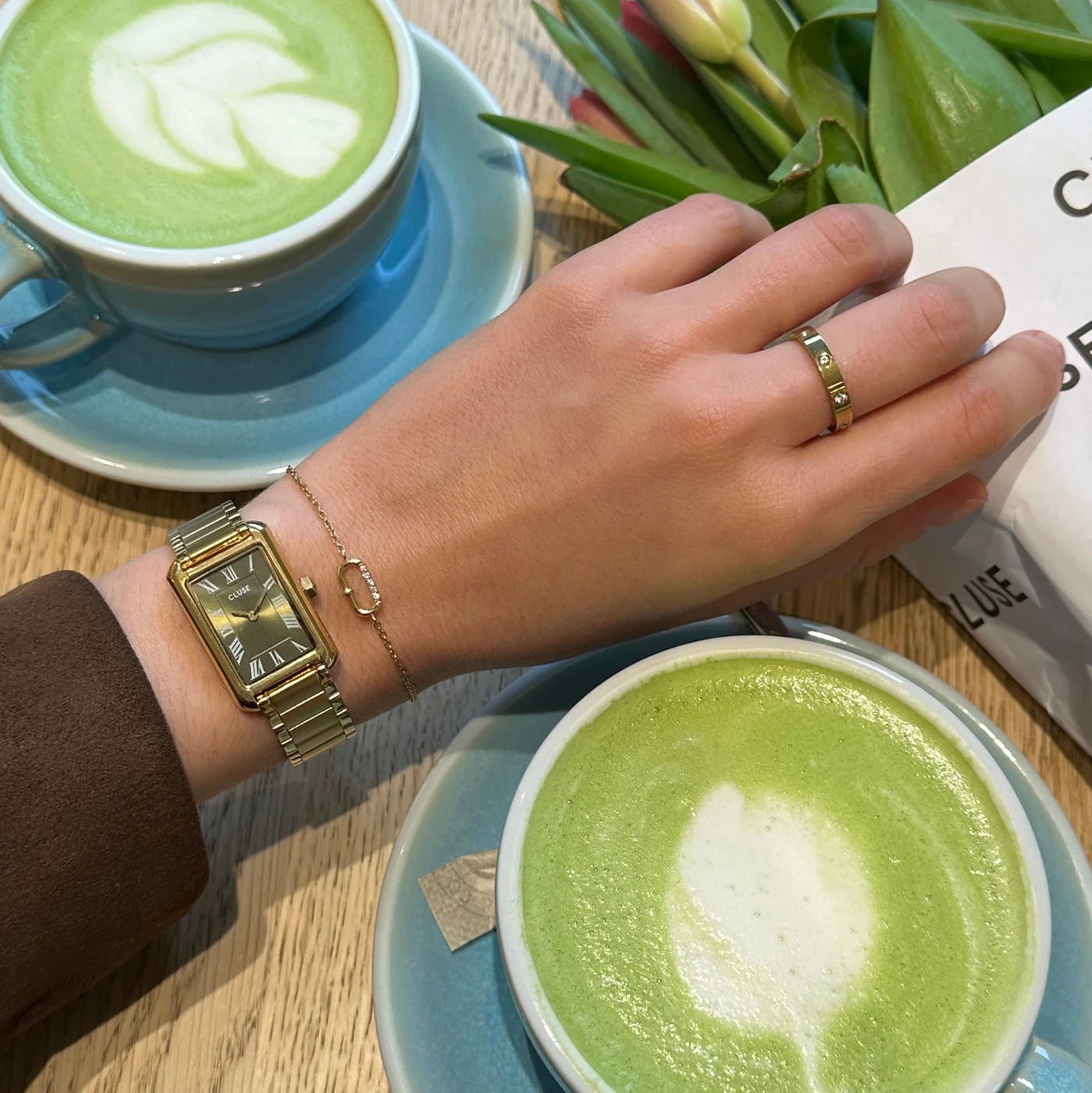 CLUSE Belisenna Stainless Steel Olive Dial Gold Women's Watch CW15007