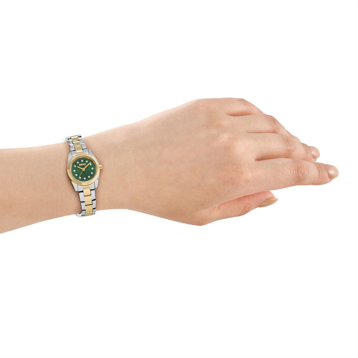 DKNY Mini Two-Tone 23mm Green Dial Womens Watch DK1L125M0055