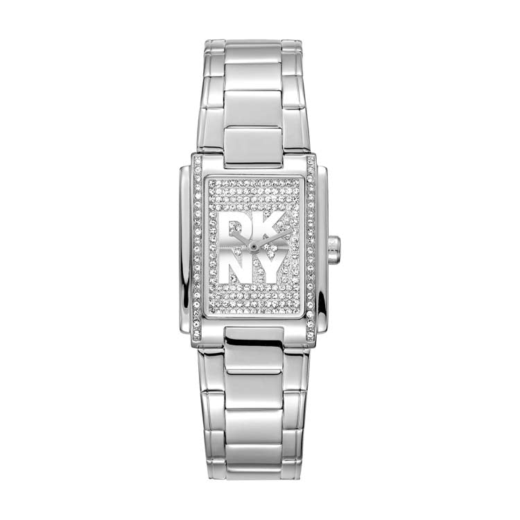 DKNY Silver Stainless Steel Logo Watch Modern Elegant Design