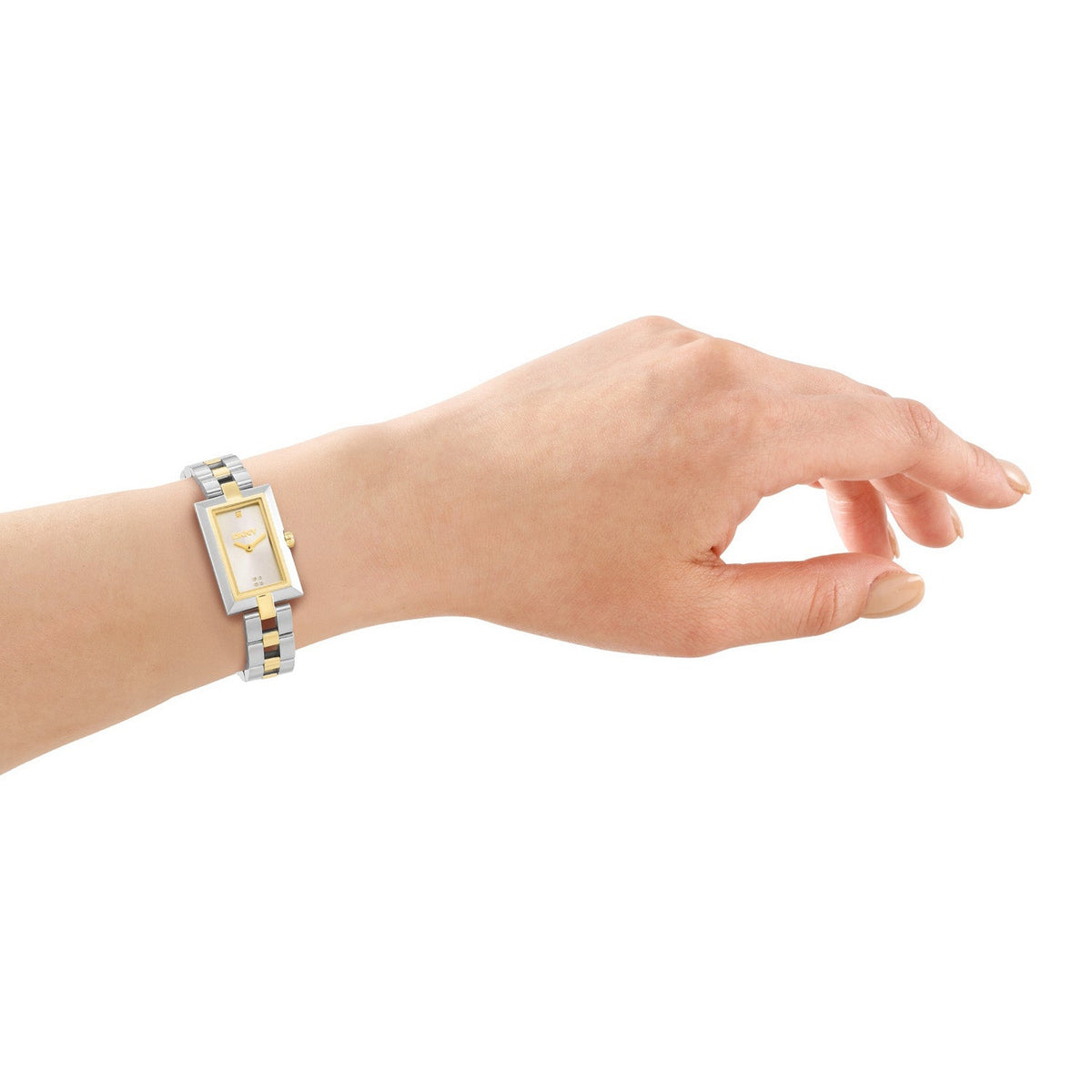 DKNY Signature Shape Silver Dial Two Tone Steel Womens Watch DK1L151M0075 view 4