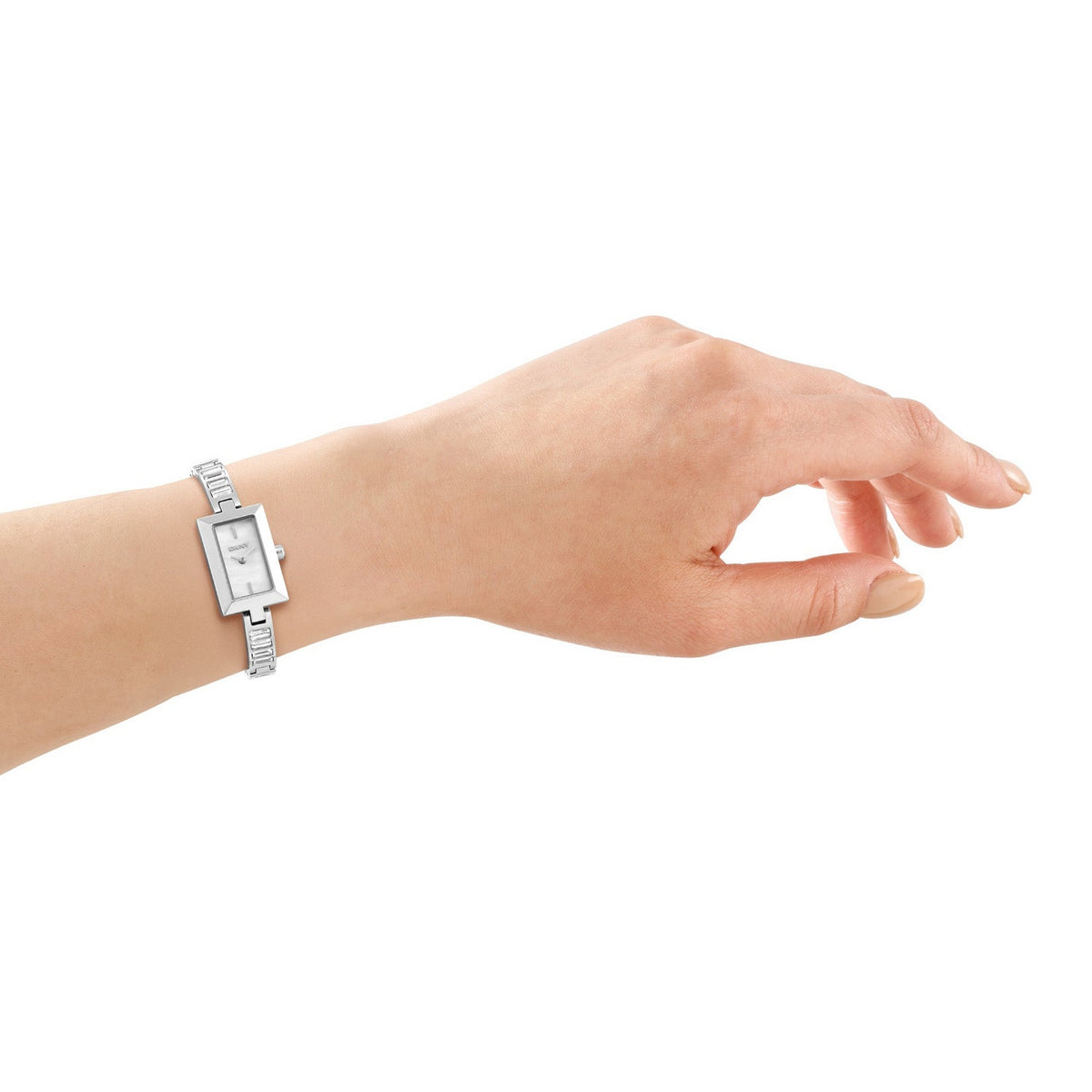 DKNY Signature Shape White MOP Dial Silver Steel Womens Watch DK1L166M0015 view 4