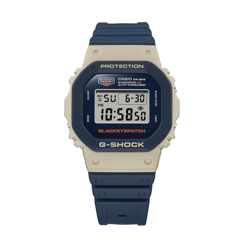 G-Shock Digital Black Eye Patch Blue Resin Band Watch DW5610BEP-2D