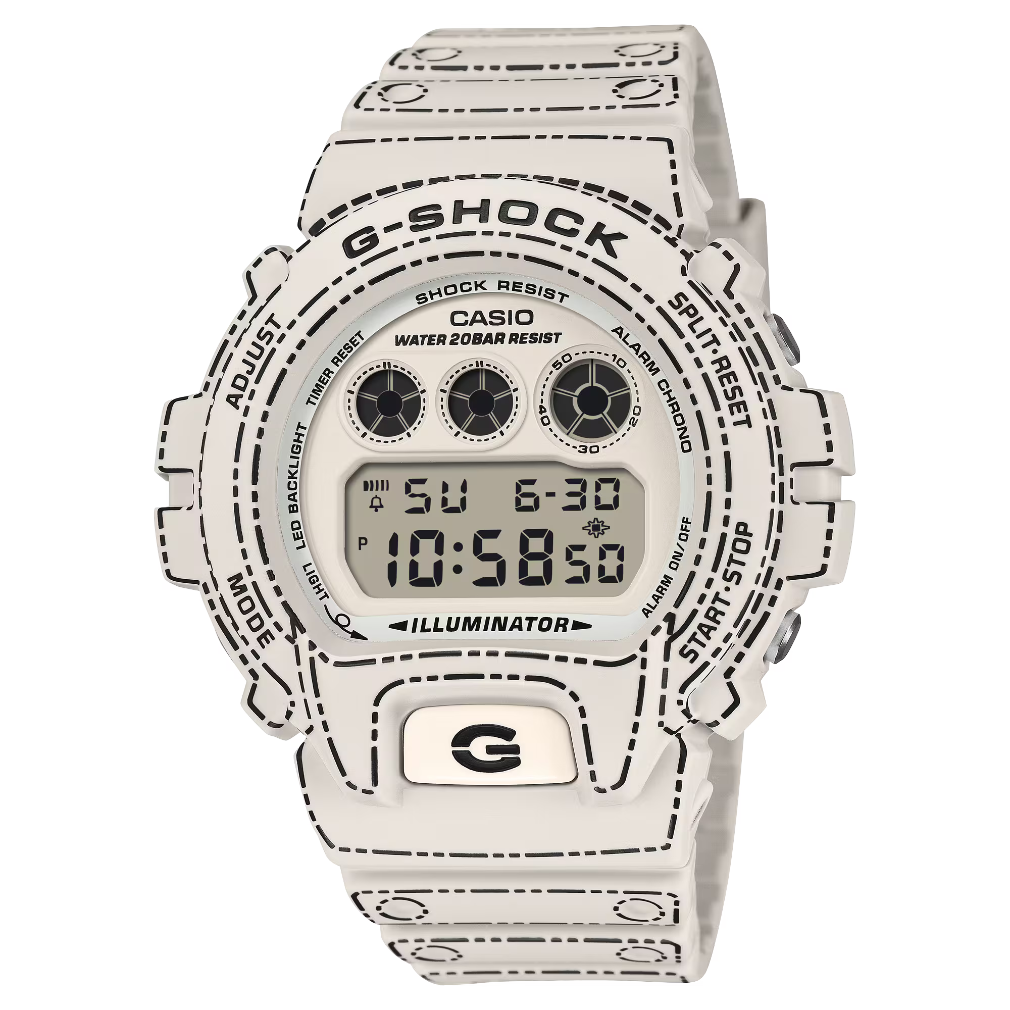 G-Shock Digital Origami Special Edition White Resin Band Watch DW6900RGM-5D