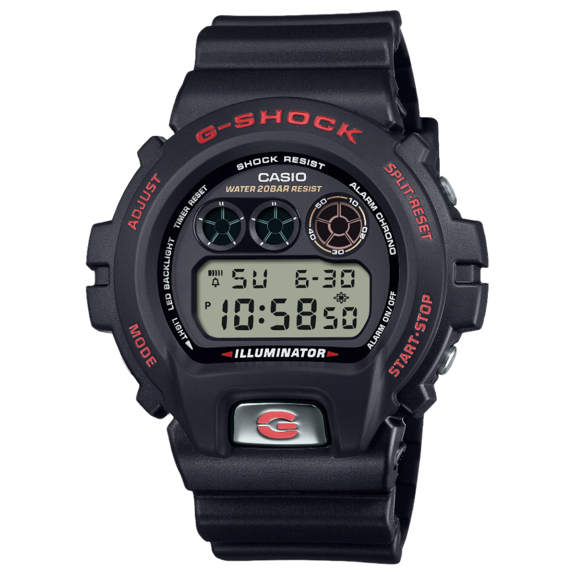 G-Shock Digital 6900 Series Grey Dial Black Resin Band Watch DW6900TR-1D