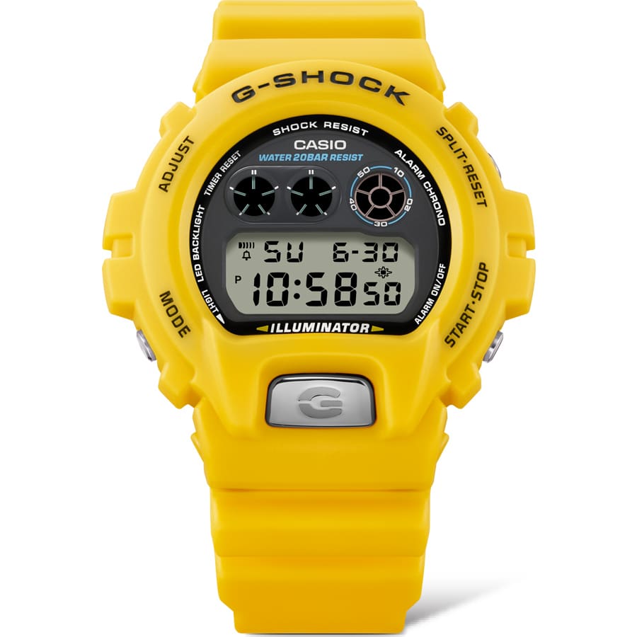 G-Shock Digital 6900 Series Grey Dial Yellow Resin Band Watch DW6900TR-9D