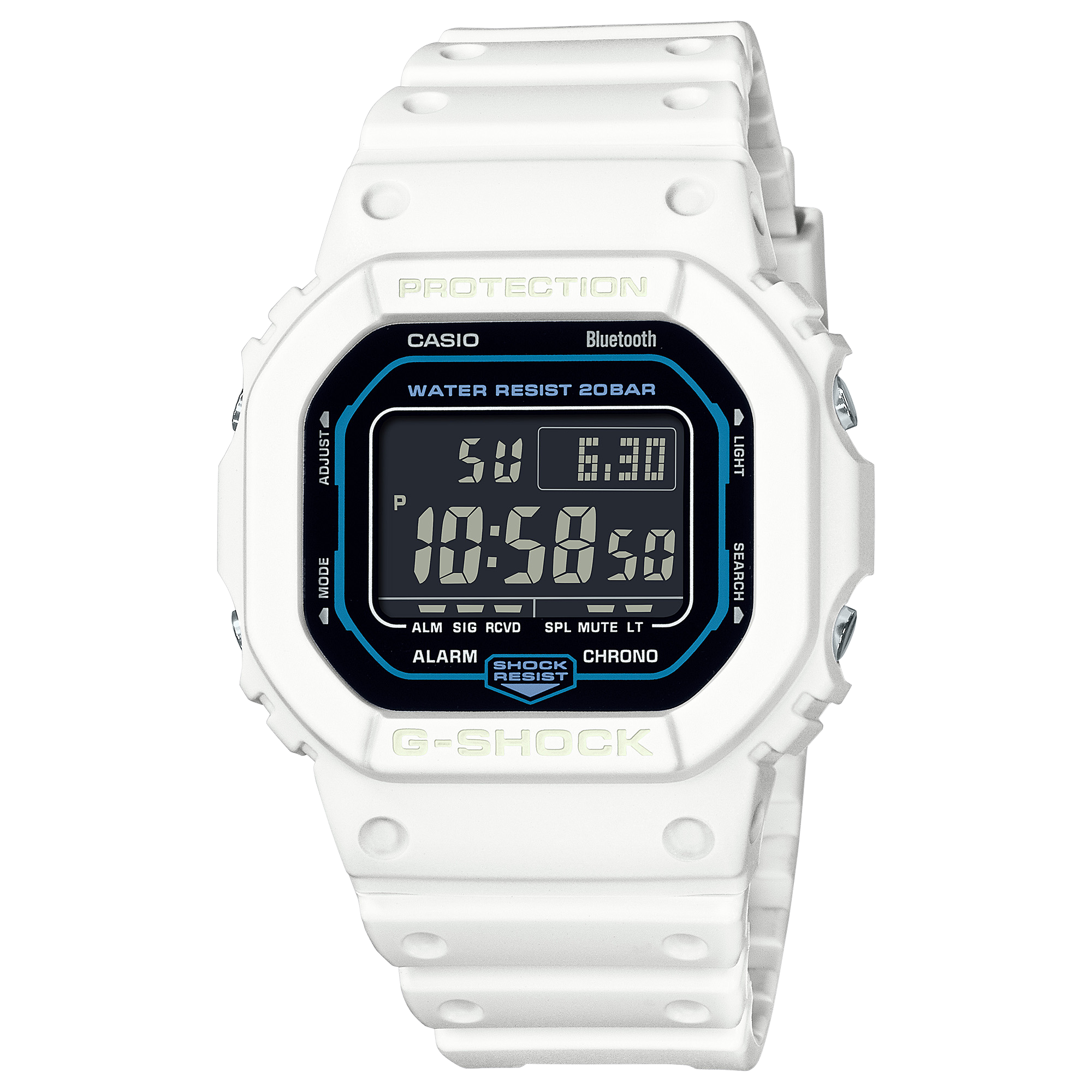 G-Shock Digital Black Dial White Resin Band Watch DWB5600SF-7D