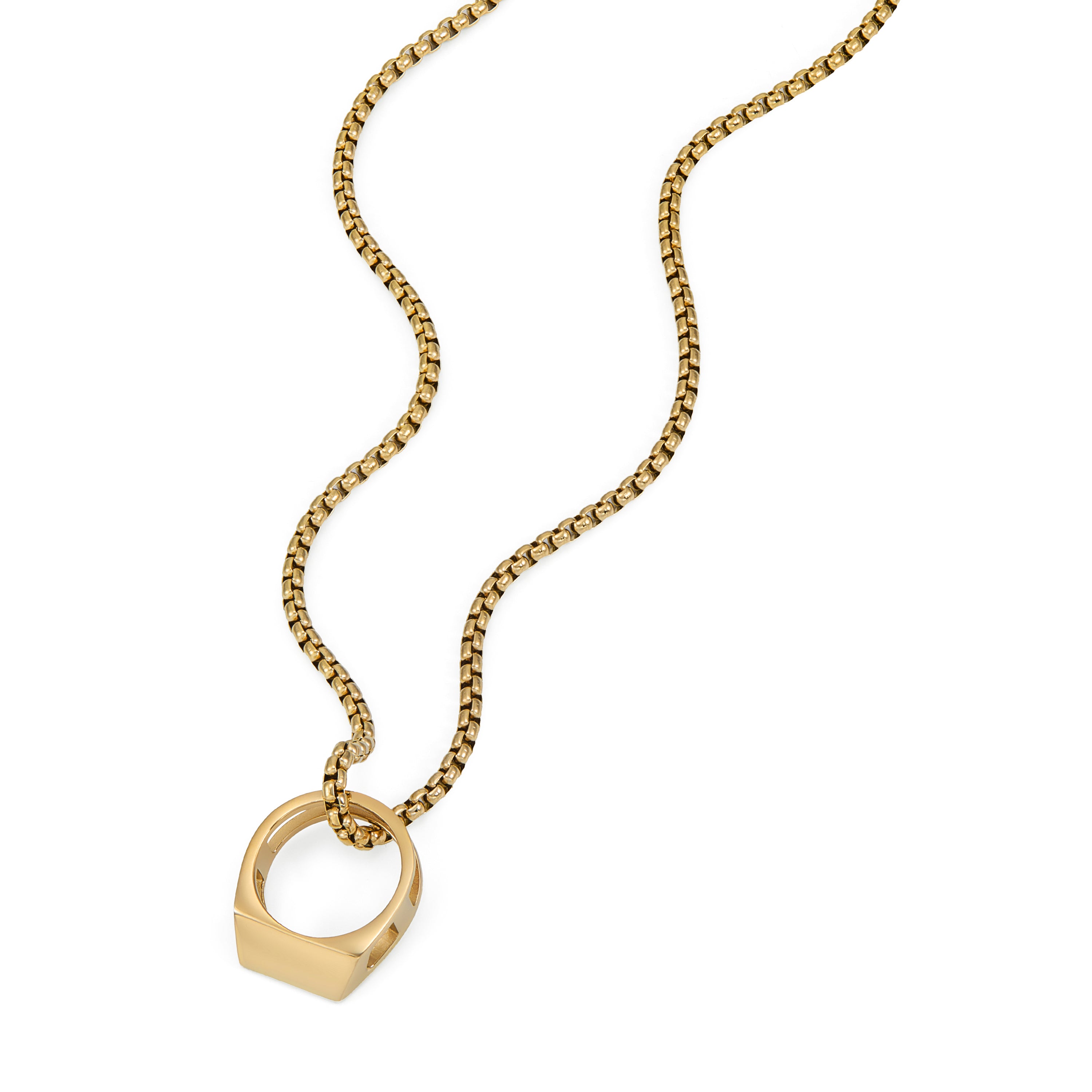 Diesel D Logo Gold Necklace DX1670710