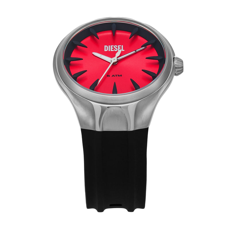 Men's Diesel Streamline Black Silicone Watch with Three-Hand Movement - DZ2202