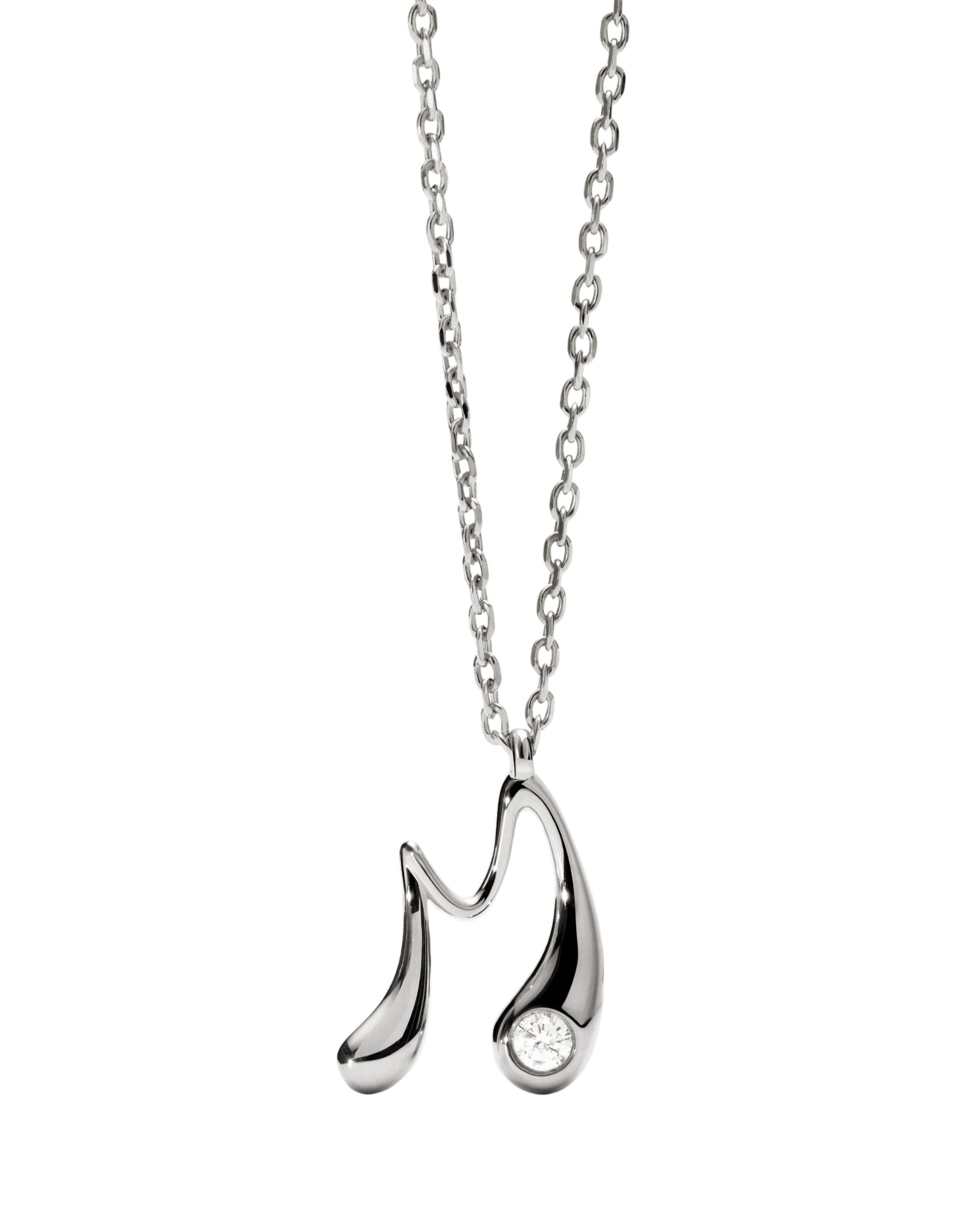 PDPAOLA Initial Letter Pendant M Necklace Silver