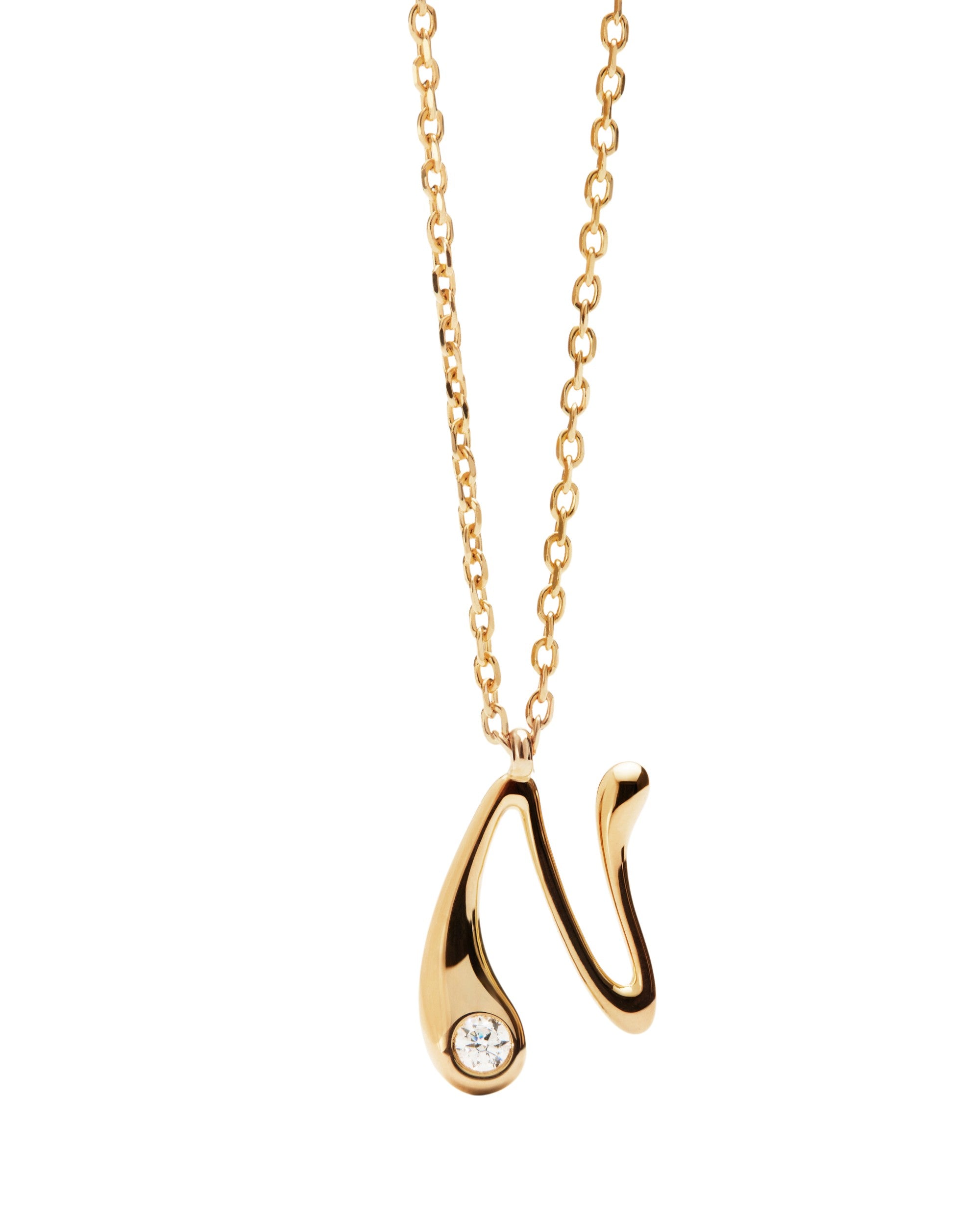 PDPAOLA Initial Letter Pendant N Necklace Gold