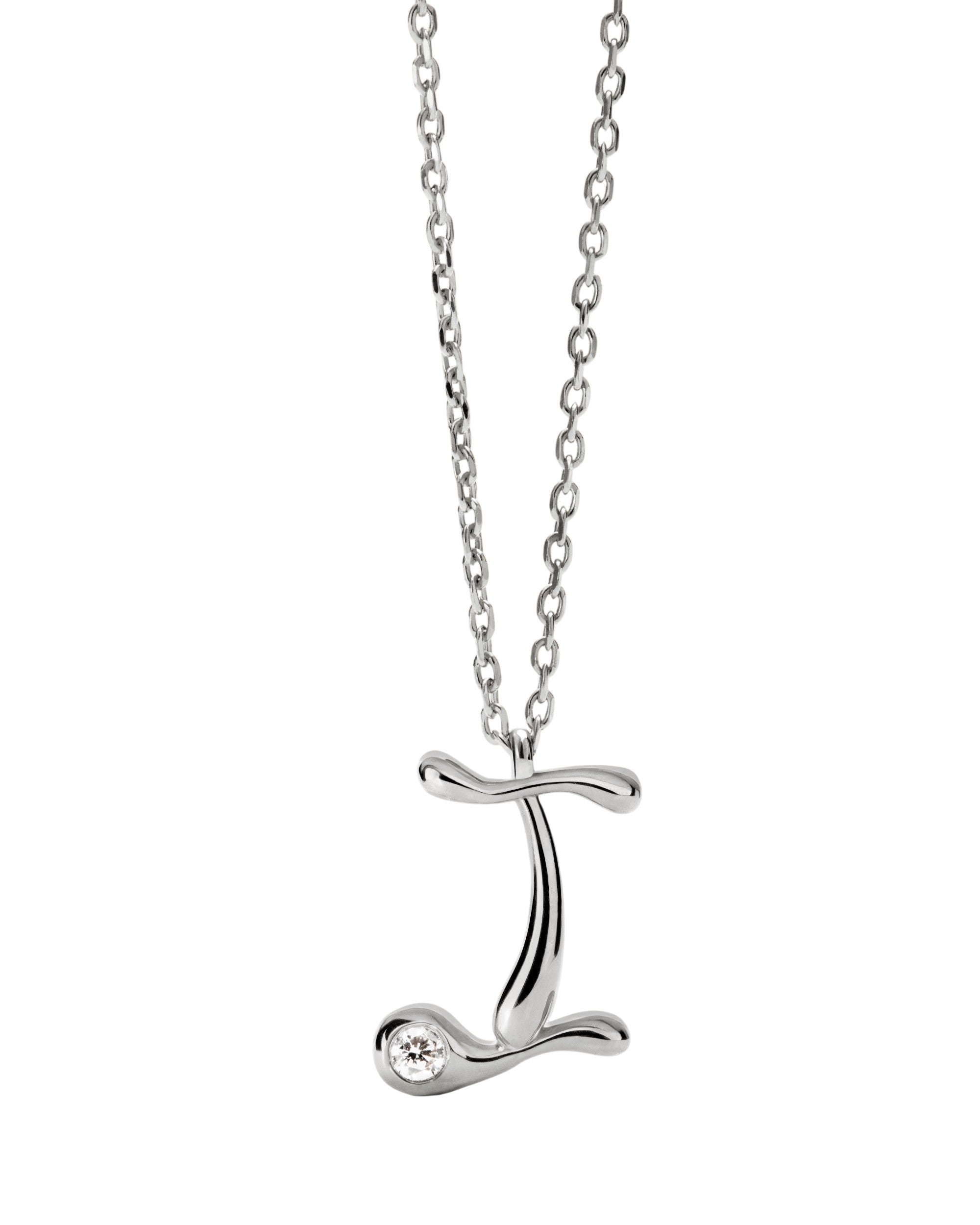 PDPAOLA Initial Letter Pendant I Necklace Silver