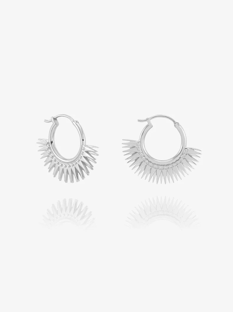 Rachel Jackson Rising Sun Hoop Earrings Silver