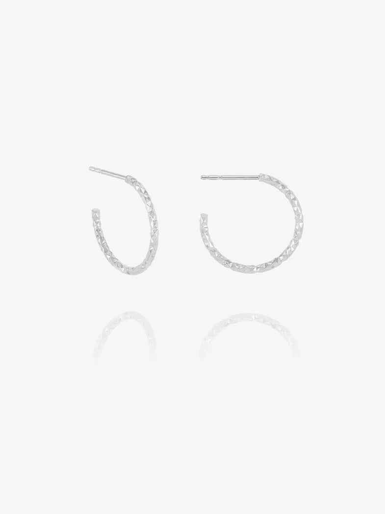 Rachel Jackson Shimmering Sun Medium Hoop Earrings Silver
