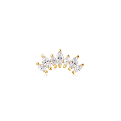 Ania Haie Gold Sparkle Marquise Climber Barbell Single Earring E047-08G