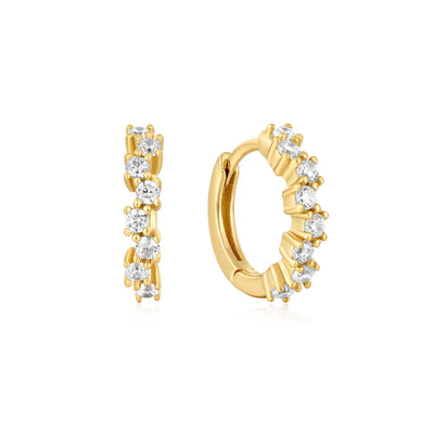 Ania Haie Gold Sparkle Cluster Huggie Hoop Earrings