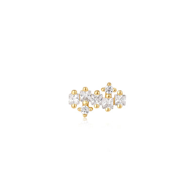 Ania Haie Gold Sparkle Cluster Climber Barbell Single Earring E047-12G