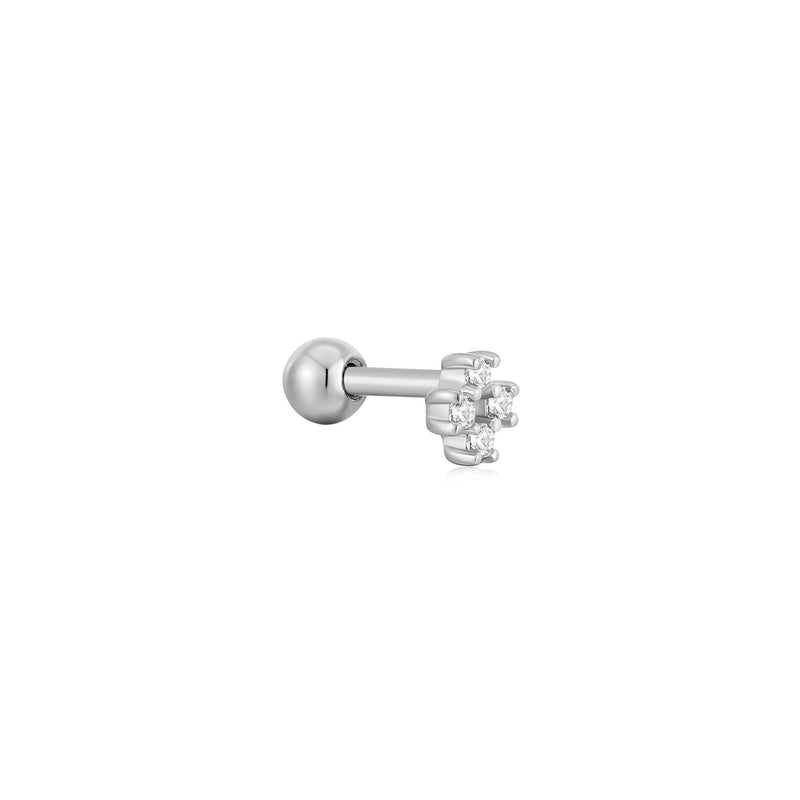 Ania Haie Silver Sparkle Cross Barbell Single Earring E047-13H