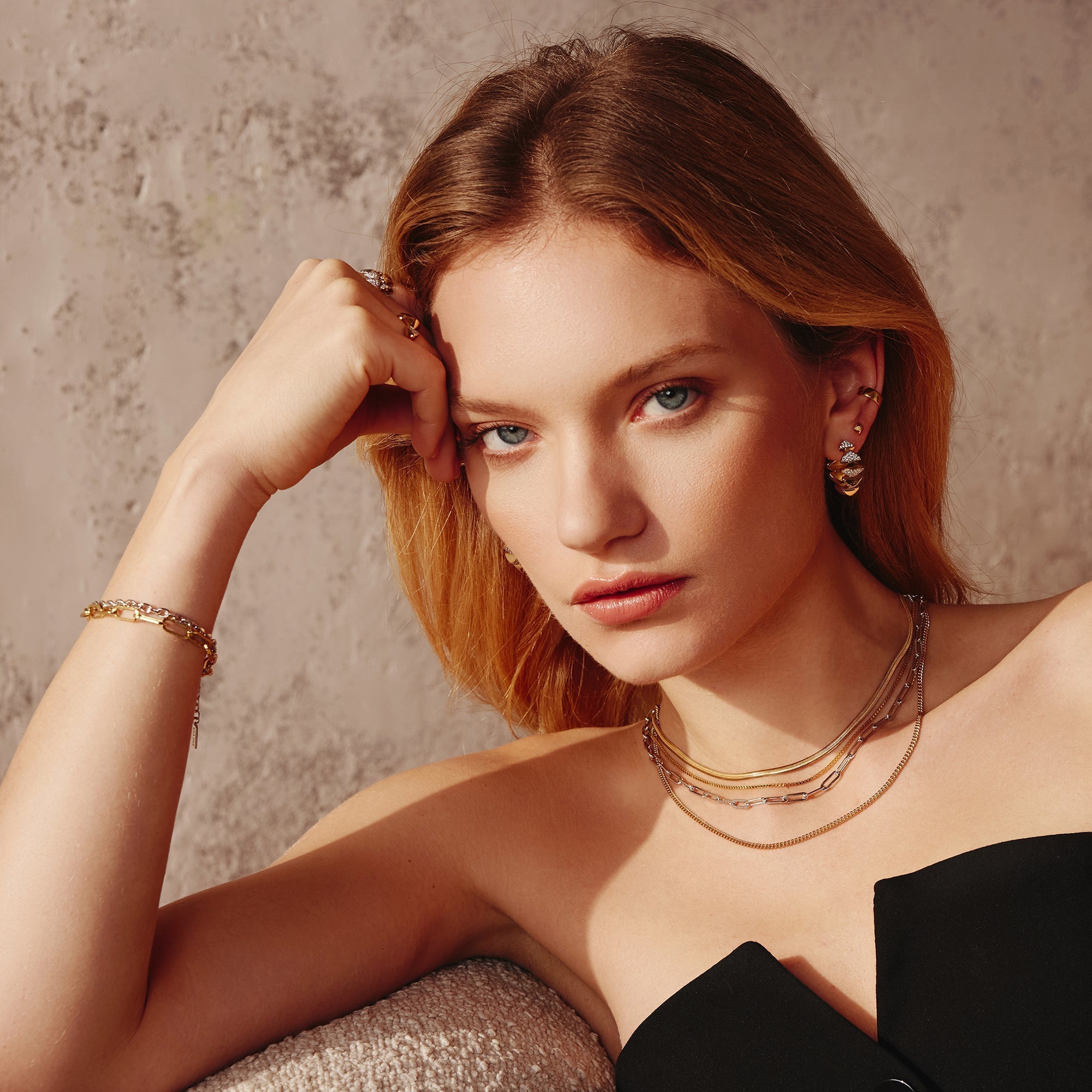 Two Tone Bold Puffy Hoop Earrings for Trendy Edgy Statement Style